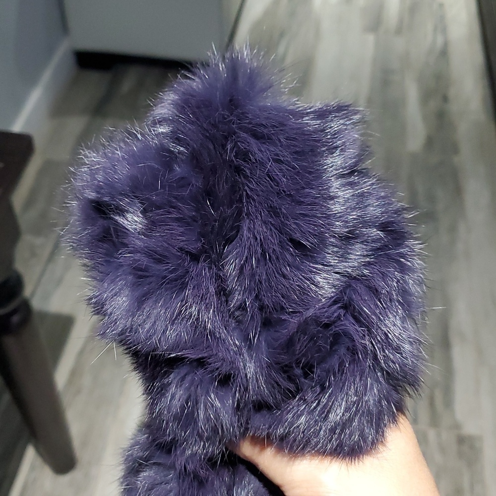 Purple Rabbit Fur Accessory - Picture 2 of 9